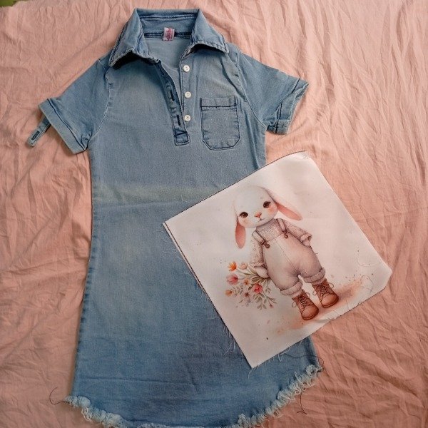 Producto - Vestido y aplique celeste 5