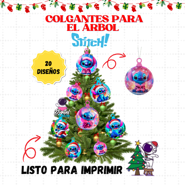 Producto - Colgantes para el Árbol de Navidad, Stitch. DigitalBaires