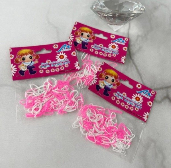 Producto - GOMITAS PARA EL PELO ROSAS/BLANCAS