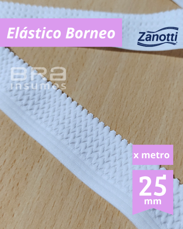 Producto - Cintura / Bajobusto Borneo 25 mm - Blanco (x metro)