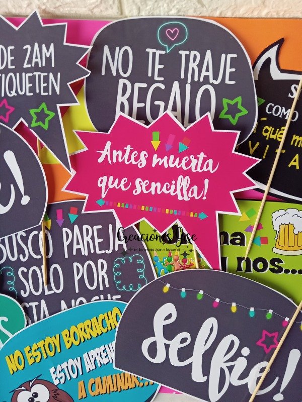 Producto - Props cartelito para selfie x 10
