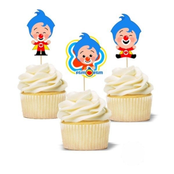 Producto - Topper cupcake silueta x 6 Plim Plim