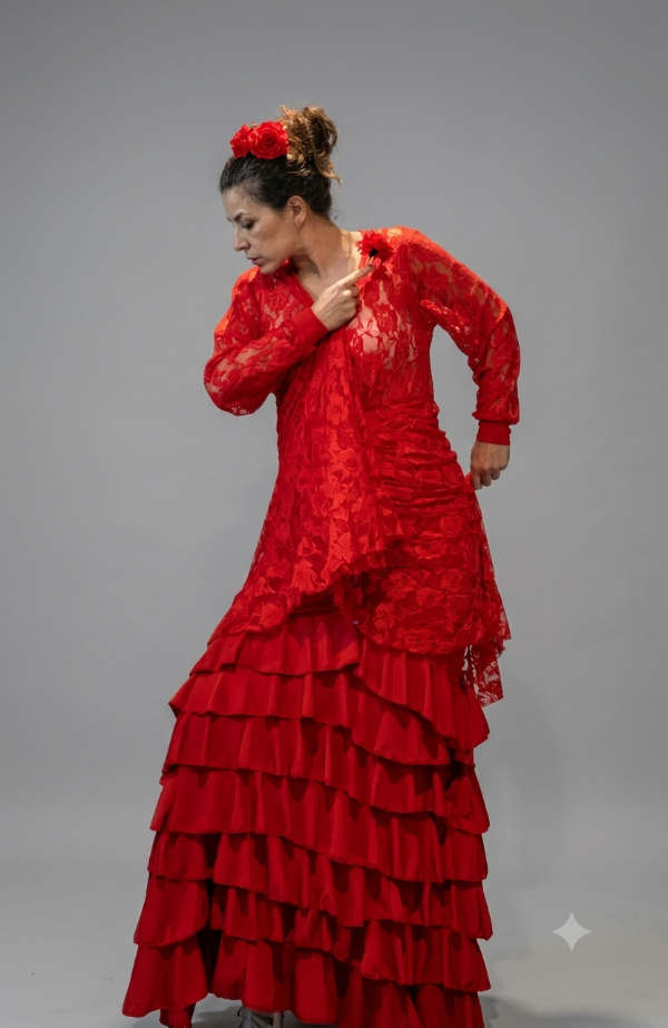 Producto - BATIN DE ENCAJE ROJO TL