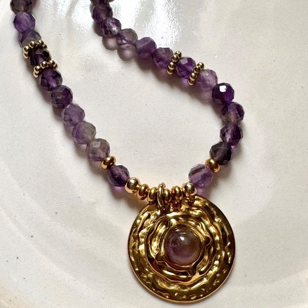 Producto - Collar facetado Amatistas 5mm