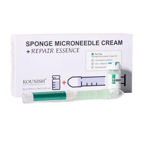 Producto - KIT DE CREMA DE MICROAGUJAS ESPONJA CON TEA TRE KOUNISH