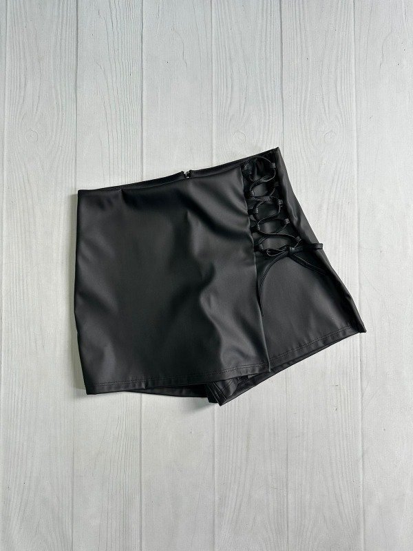 Producto - [4321] Short pollera cordones cuerina
