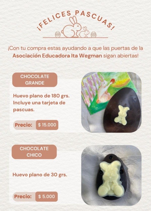 Producto - Huevos planos de chocolate. Productos artesanales