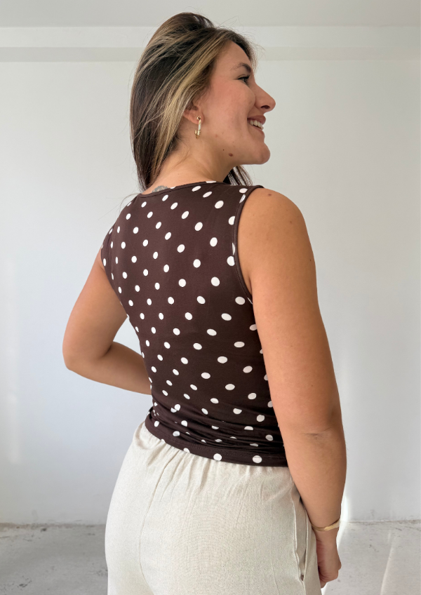Producto - Musculosa LUNA - Chocolate/Blanco - 3