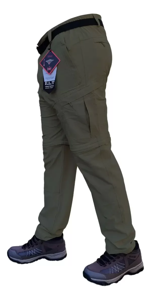 Pantalón desmontable 2 en 1 secado rápido verde — imagen 2