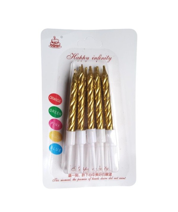 Producto - Vela Torneada Mini x10u.(5.5cm) Dorado