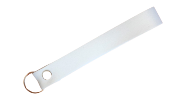 Producto - Llavero Corto Cinta Lanyard Color Blanco con Aro Portallaves SUBLIMABLE