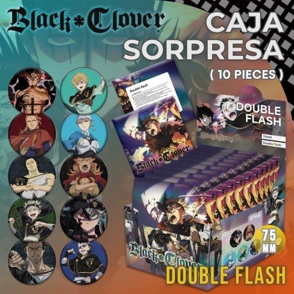 Producto - Pines  metallicos  BLACK CLOVER Al azar  (7.5cm)