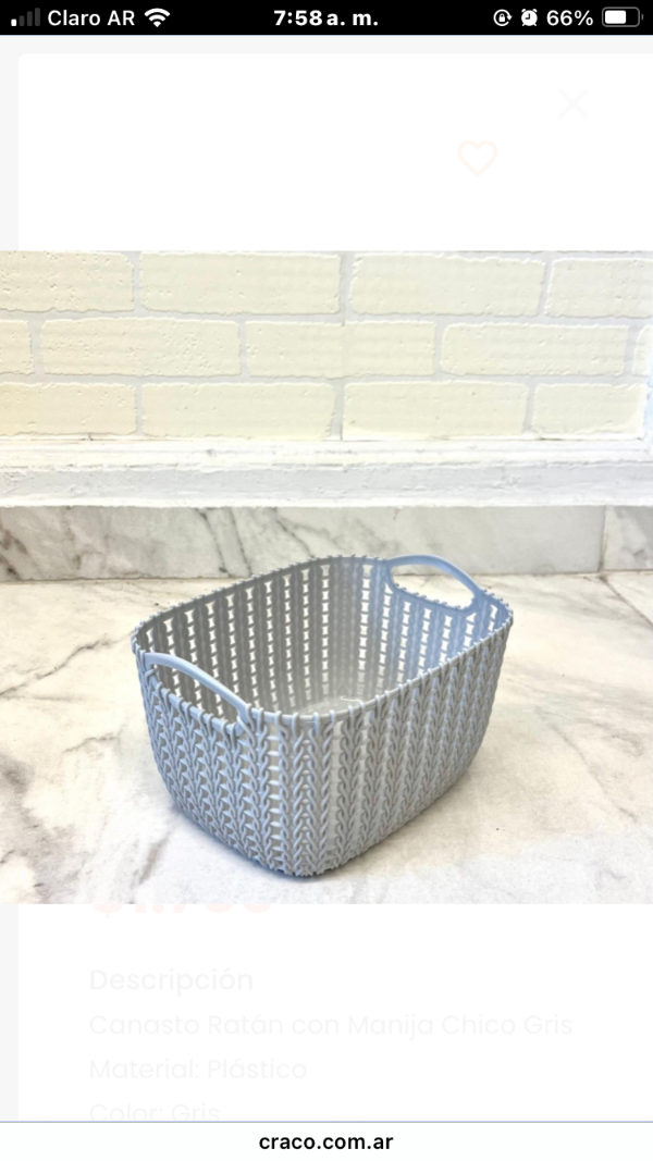Producto - Canasto ratan mediano gris