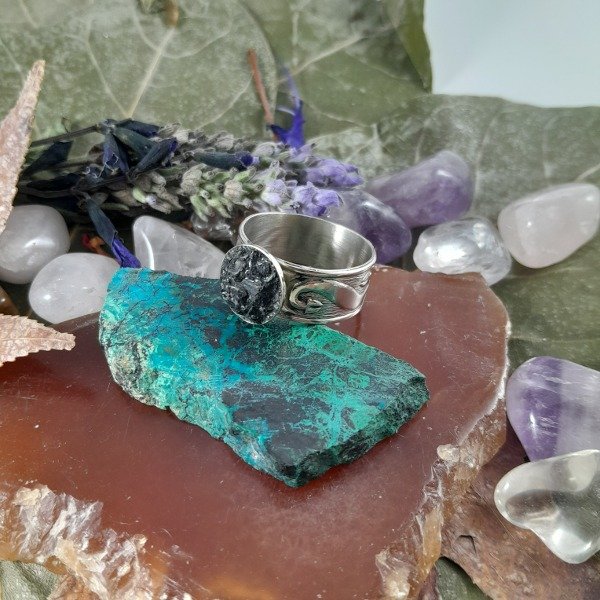 Producto - Anillo de Alpaca reconstituido de Turmalina - 0