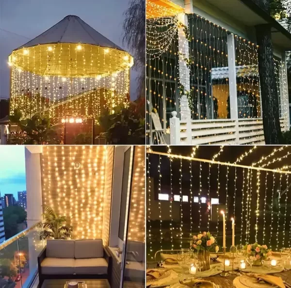 Producto - Cortina luces led 3x3 mts exterior interconectable 220v - 0