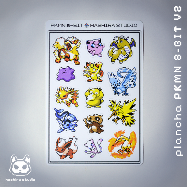 Producto - Plancha de Stickers PKMN 8-BIT - V2