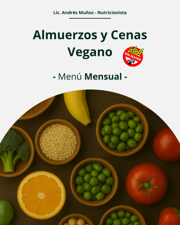 Producto - Menú Primaveral Mensual Vegano Sin TACC