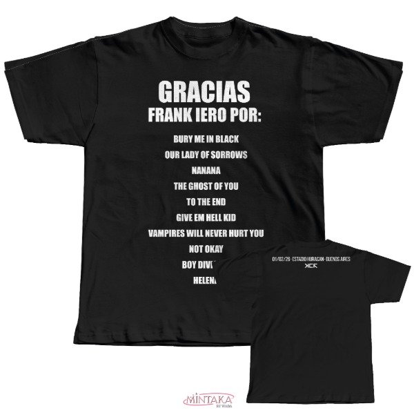 Producto - gracias frank x mcr argentina 2026 setlist