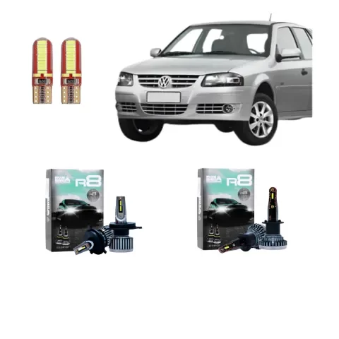 Producto - Kit Cree Led R8 Luz Baja Alta Y Antiniebla Volkswagen Gol Power 2006-2011