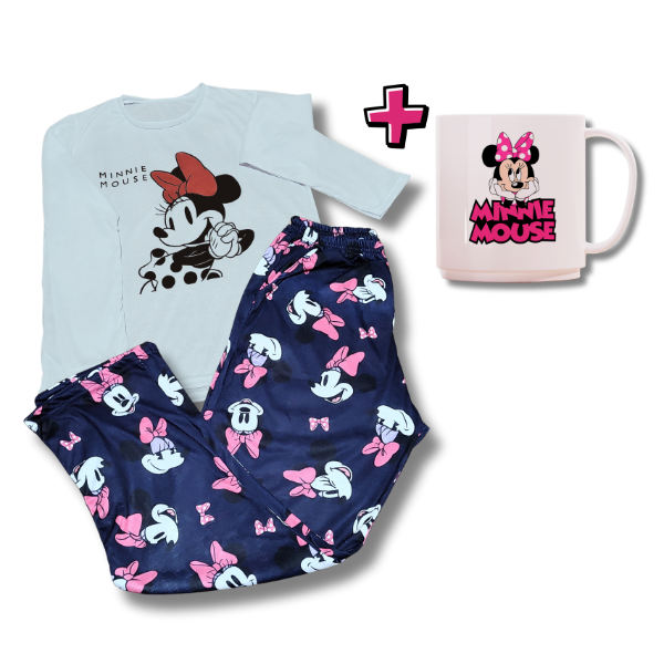 Producto - PIJAMA ADULTO MINNIE MOUSE + TAZA PERSONALIZADA