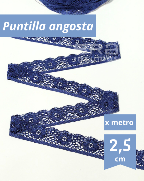 Producto - [P30] Puntilla Angosta 2,5 cm - Azul noche/ marino (x Metro)