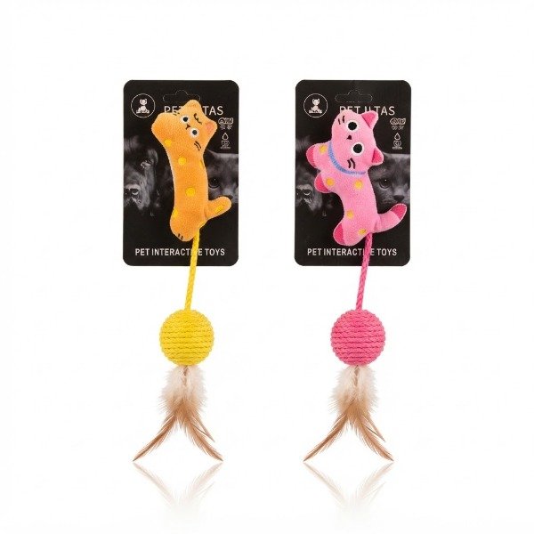 Producto - Gato Plush con Cola Sisal y Pelota 419046 Nuevo Sol