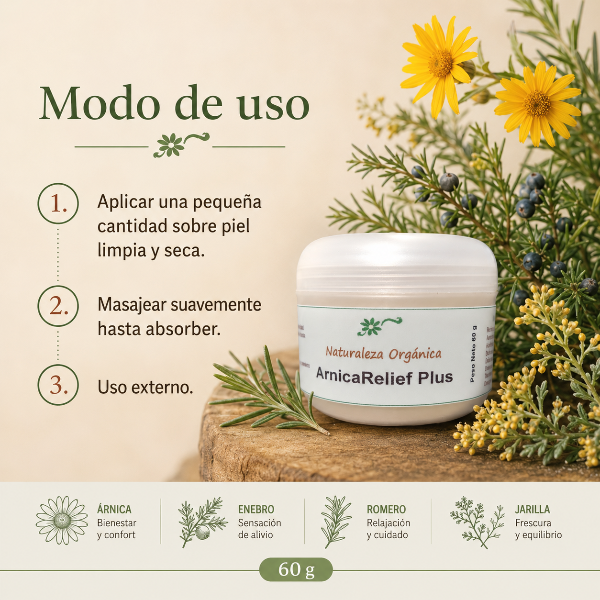 Producto - Crema de Árnica Natural ArnicaRelief Plus bienestar y alivio natural - 3