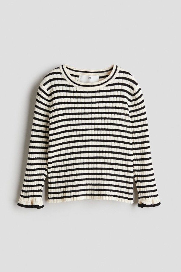 Producto - Sweater HyM rayado en canale natural y negro - 1