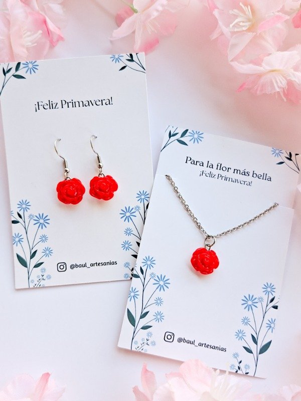 Producto - Collar/Aros Rosas - 0