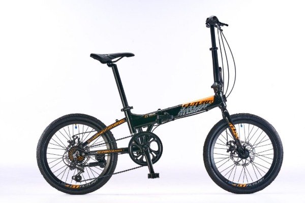 Producto - Bicicleta 20 plegable aluminio freno disco Futura Origami 7150 Negra y Naranja