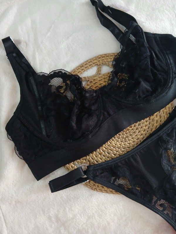 Producto - Conjunto morley encaje con aro negro