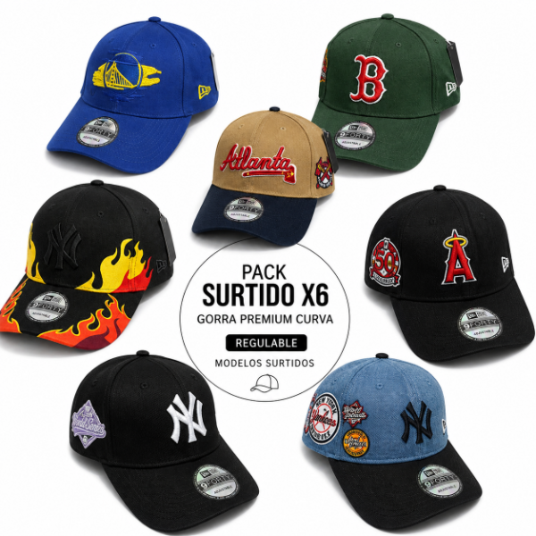 Producto - pack gorra curva mayorista surtido por 6 gorras premium, estilo urbano