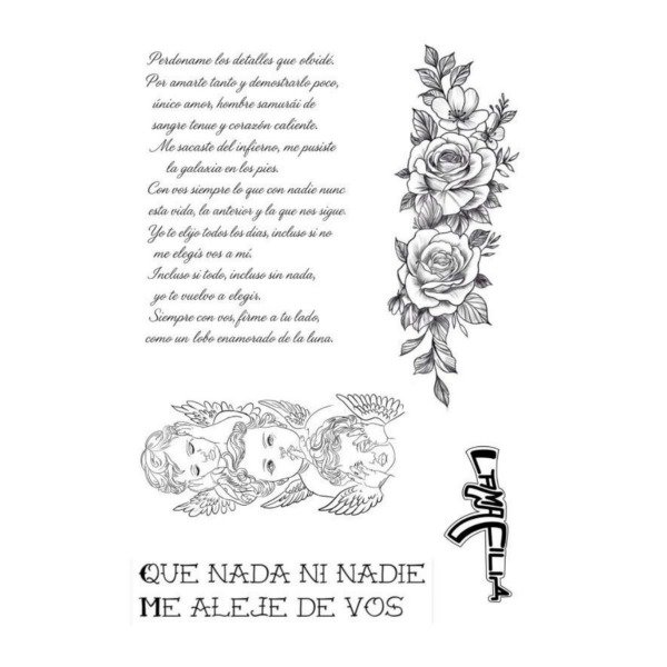 Producto - PLANCHA A4 PREDISEÑADA LA JOAQUI - TATUAJES TEMPORALES - 1