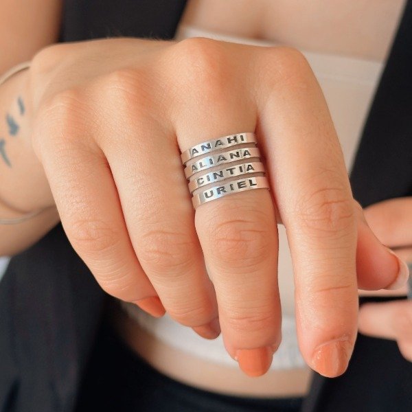 Producto - Anillo Personalizado Calado Cinta Plata 925