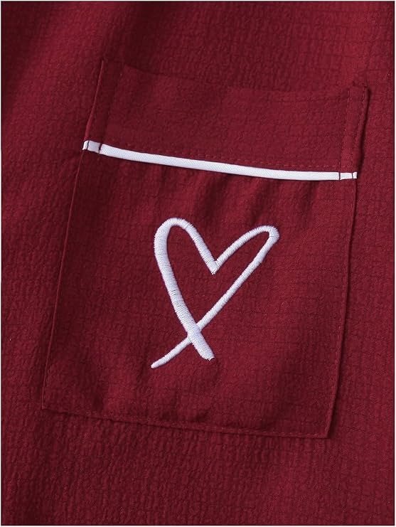 Producto - Conjunto de pijama de 2 piezas Borgoña - 5