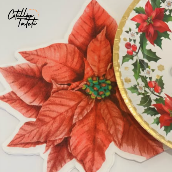Producto - SERVILLETA FLOR DE NAVIDAD - 12 UNIDADES