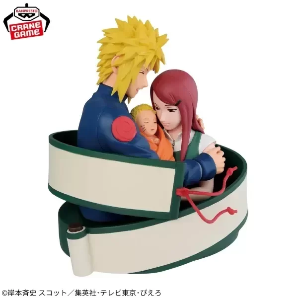 Producto - Figura Original familia Uzumaki (Minato, Kushina y Bebé Naruto). Banpresto
