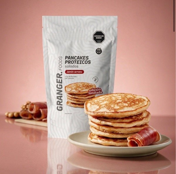 Producto - PANCAKES PROTEICOS SALADOS JAMÓN SERRANO 300 GRS GRANGER - 1