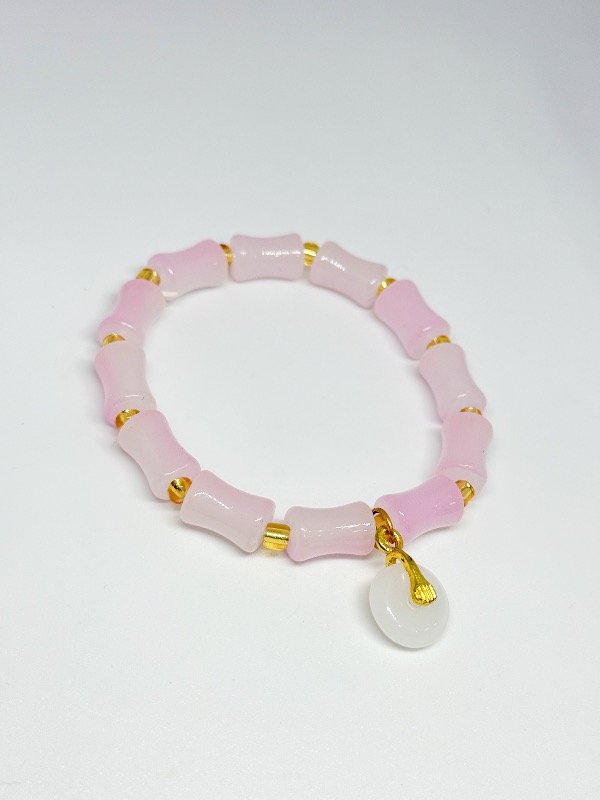 Producto - Pulsera elástica blanco y rosa