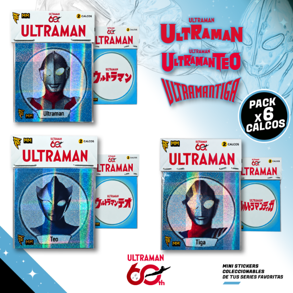 Producto - Stickers / ULTRAMAN, Tiga, Teo Pack x6 / 5 cm - 0