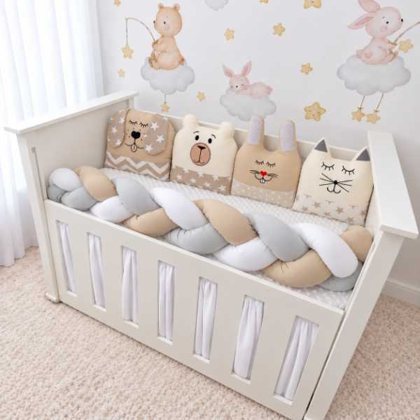 Producto - Set de Chichoneras para Cuna Damián Nórdico Beige