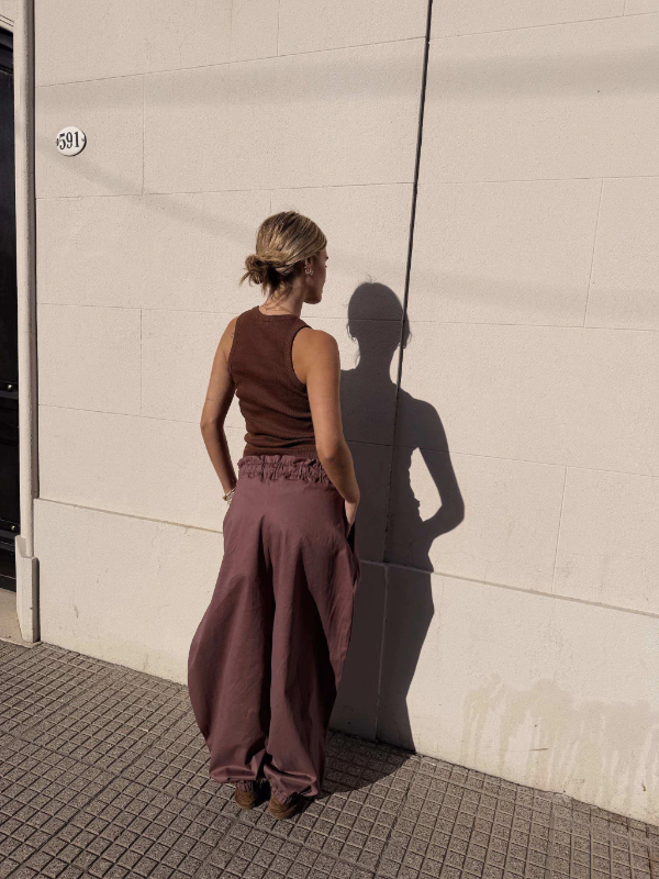 Producto - FOLD WAIST PANTS BROWN - 2