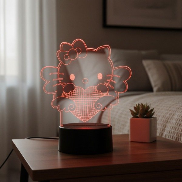 Producto - Velador Led kitty corazón
