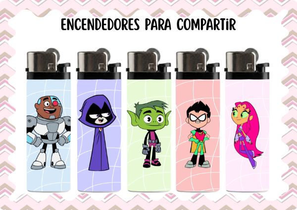 Producto - Set encendedores jovenes titanes (x5)