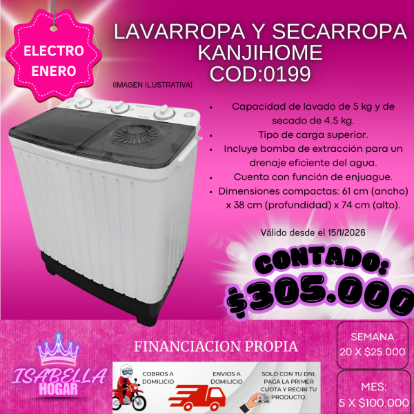 Producto - LAVARROPA Y SECARROPA KANJIHOME COD:0199