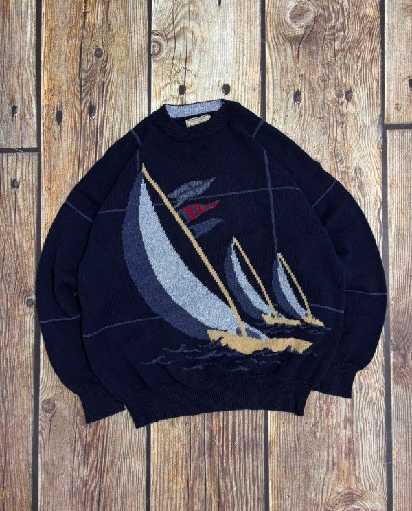 Producto - NAUTICA VINTAGE SAILBOAT SWEATER 90s