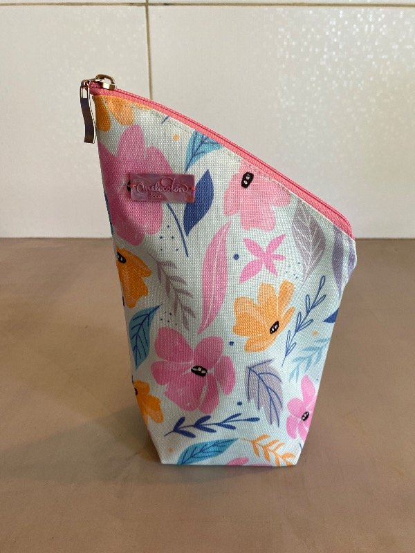 Producto - Yerbera impermeable Flores fdo celeste - 0