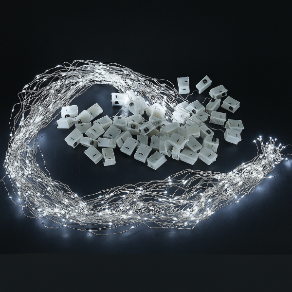 Producto - Pack 50 Alambres Micro Led 1 mt Blanco Frio Pilas incluidas