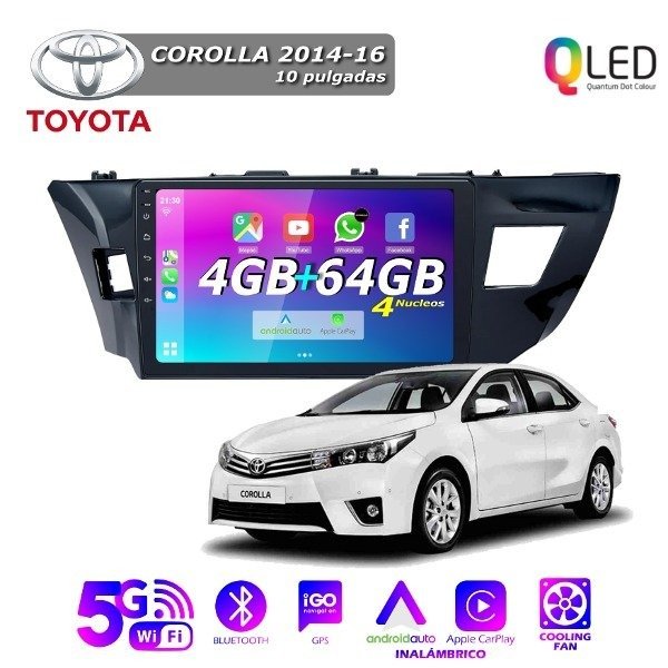 Producto - MULTIMEDIA TOYOTA COROLLA 2015-18 10 PULGADAS CARPLAY Y ANDROID AUTO