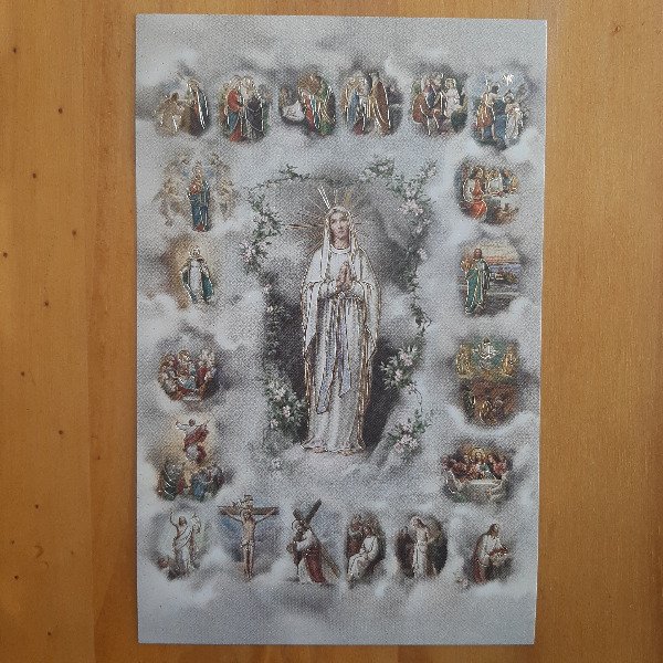 Producto - Estampa en oro Misterios del Rosario